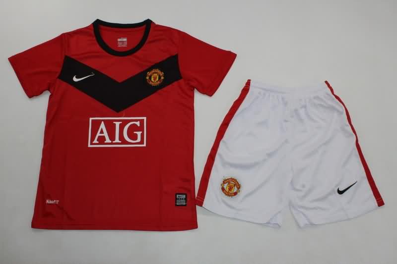 Kids Manchester United 2009/10 Home Soccer Jersey And Shorts