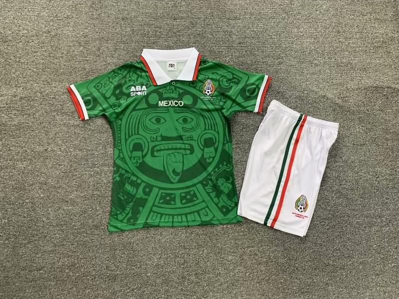 Kids Mexico 1998 Home Soccer Jersey And Shorts