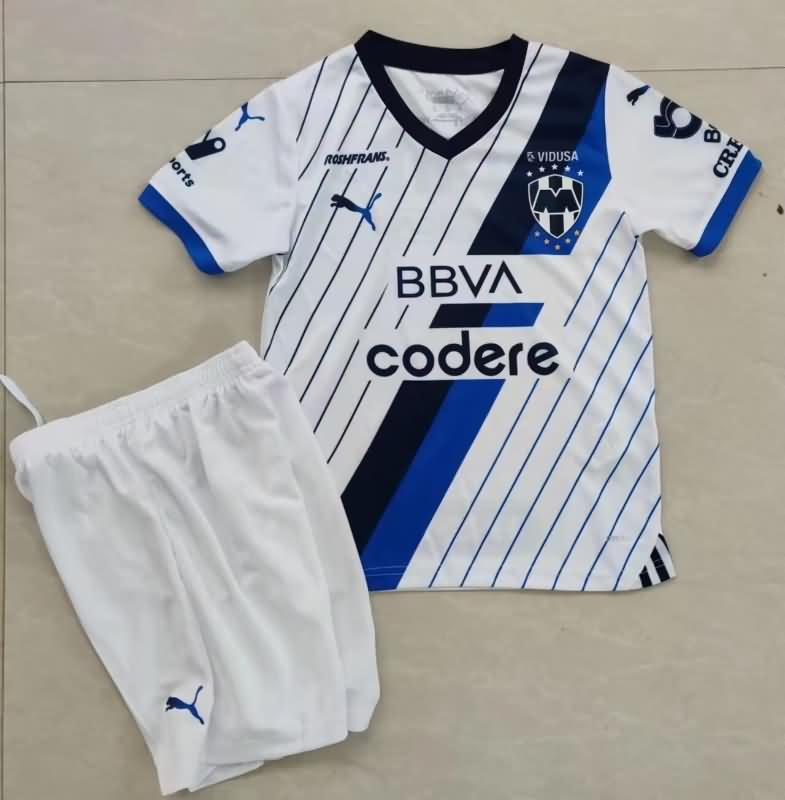 Kids Monterrey 23/24 Away Soccer Jersey And Shorts