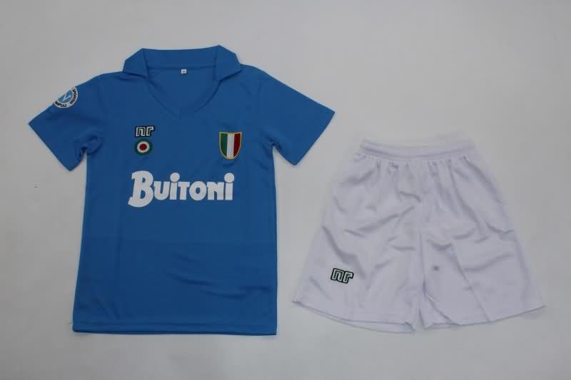 Kids Napoli 1987/88 Home Soccer Jersey And Shorts