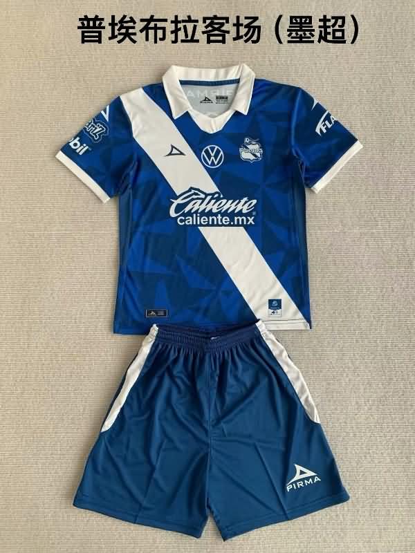 Kids Puebla 23/24 Away Soccer Jersey And Shorts