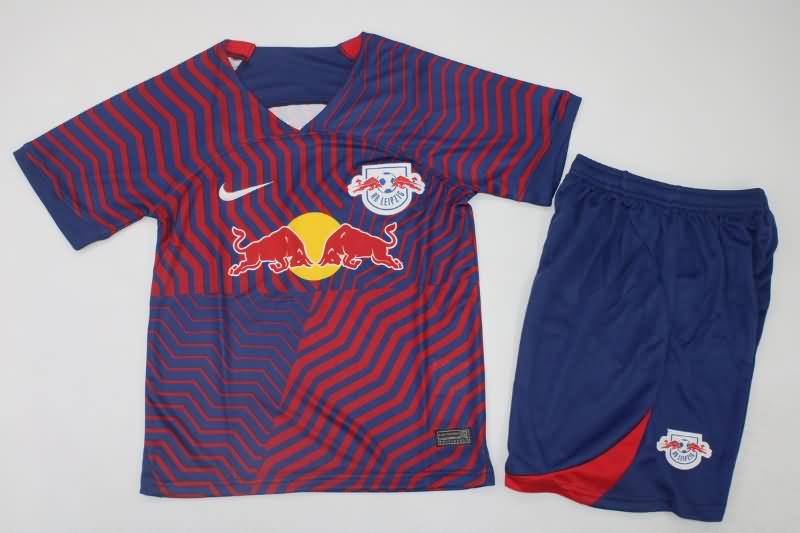 Kids RB Leipzig 23/24 Away Soccer Jersey And Shorts