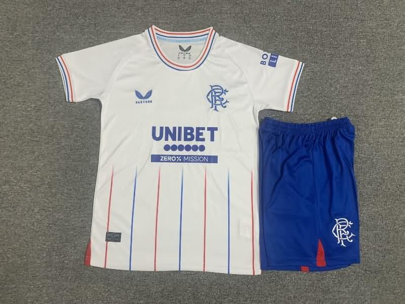 Kids Rangers 23/24 Away Soccer Jersey And Shorts