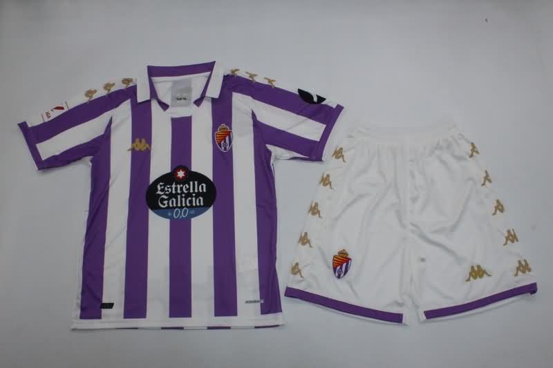 Kids Valladolid 23/24 Home Soccer Jersey And Shorts