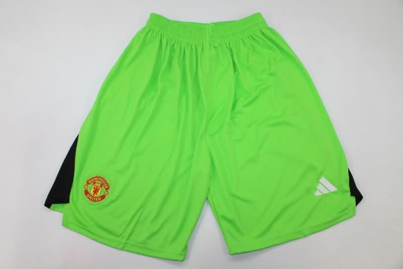 AAA Quality Manchester United 23/24 Goalkeeper Green Soccer Shorts