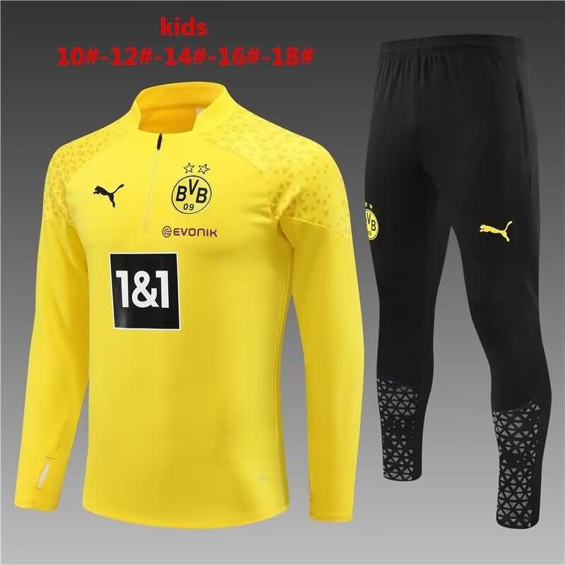 Kids AAA Quality Dortmund 23/24 Yellow Soccer Tracksuit