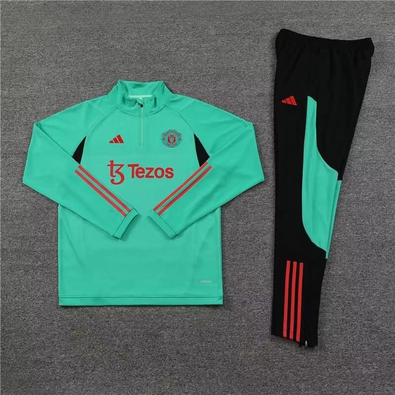 AAA Quality Manchester United 23/24 Green Soccer Tracksuit