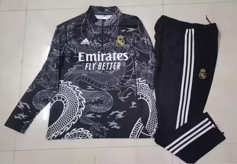 AAA Quality Real Madrid 23/24 Black Soccer Tracksuit 02