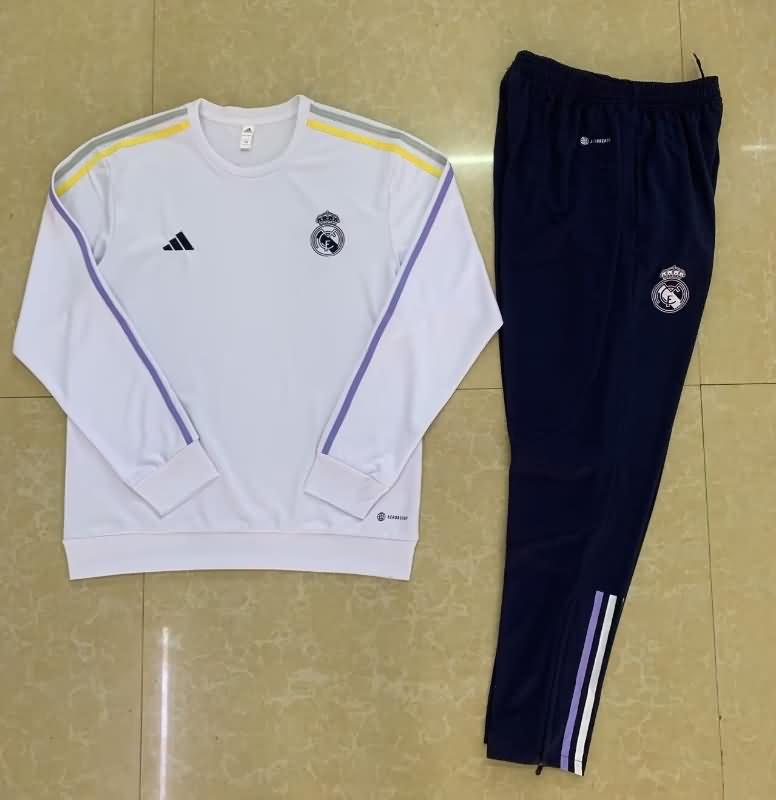 AAA Quality Real Madrid 23/24 White Soccer Tracksuit 02