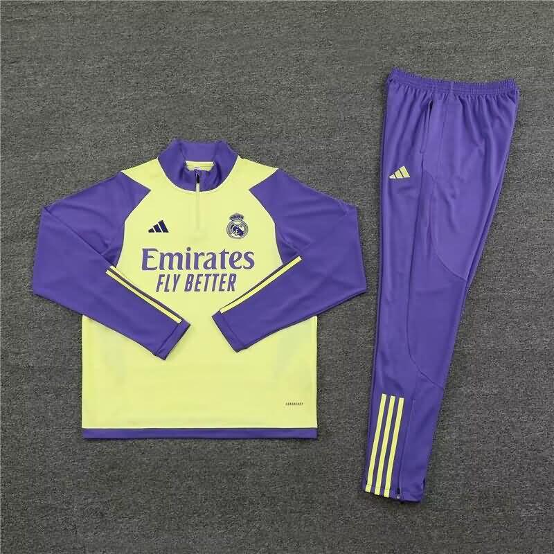 AAA Quality Real Madrid 23/24 Yellow Soccer Tracksuit 02