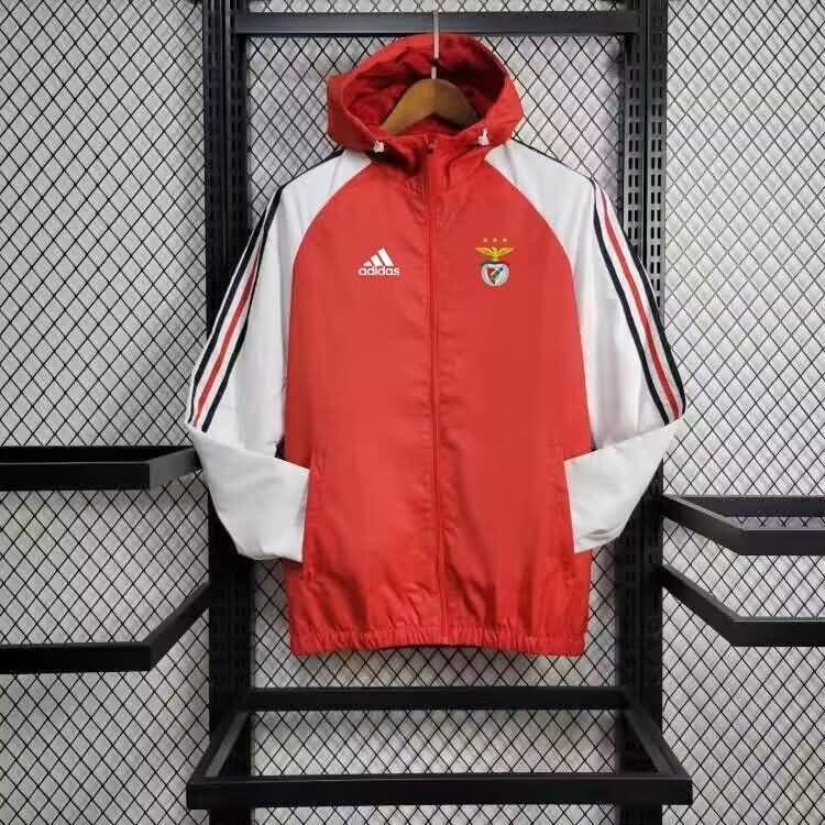 AAA Quality Benfica 23/24 Red Soccer Windbreaker 02