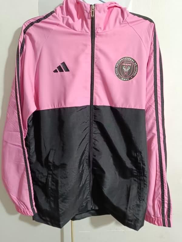 AAA Quality Inter Miami 2023 Pink Black Soccer Windbreaker