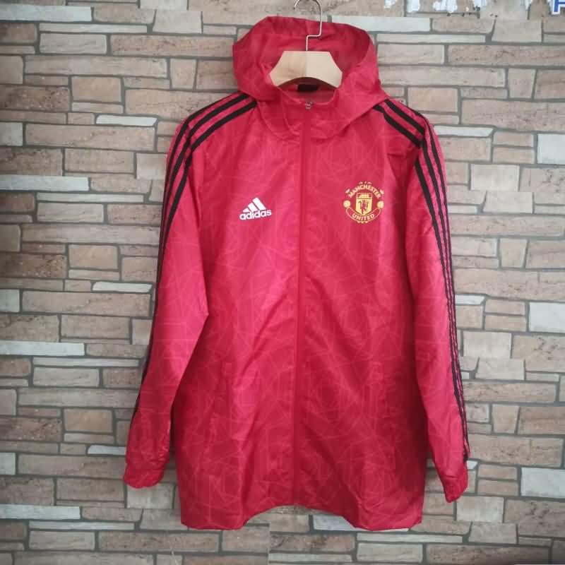 AAA Quality Manchester United 23/24 Red Soccer Windbreaker