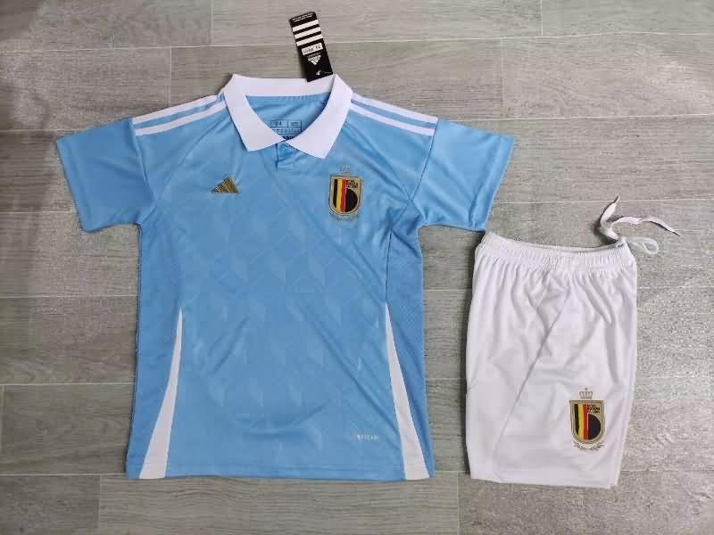 Kids Belgium 2024 Away Soccer Jersey And Shorts
