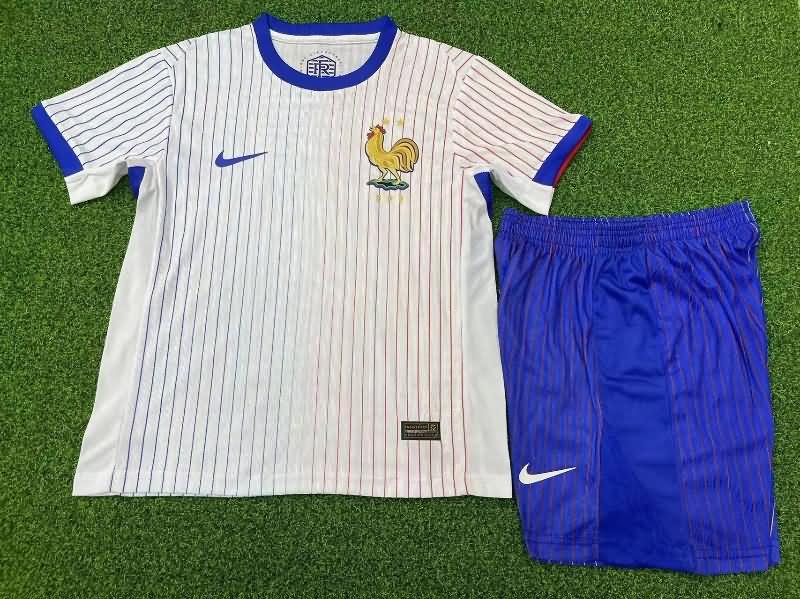 Kids France 2024 Away Soccer Jersey And Shorts (Player)