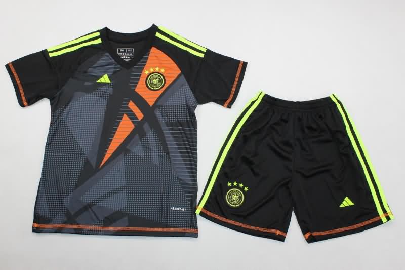 Kids Germany 2024 Goalkeeper Black Soccer Jersey And Shorts