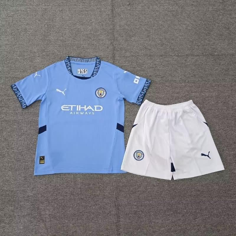 Kids Manchester City 24/25 Home Soccer Jersey And Shorts