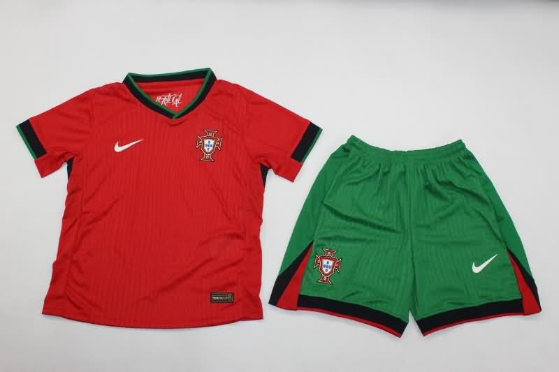 Kids Portugal 2024 Home Soccer Jersey And Shorts (Player)