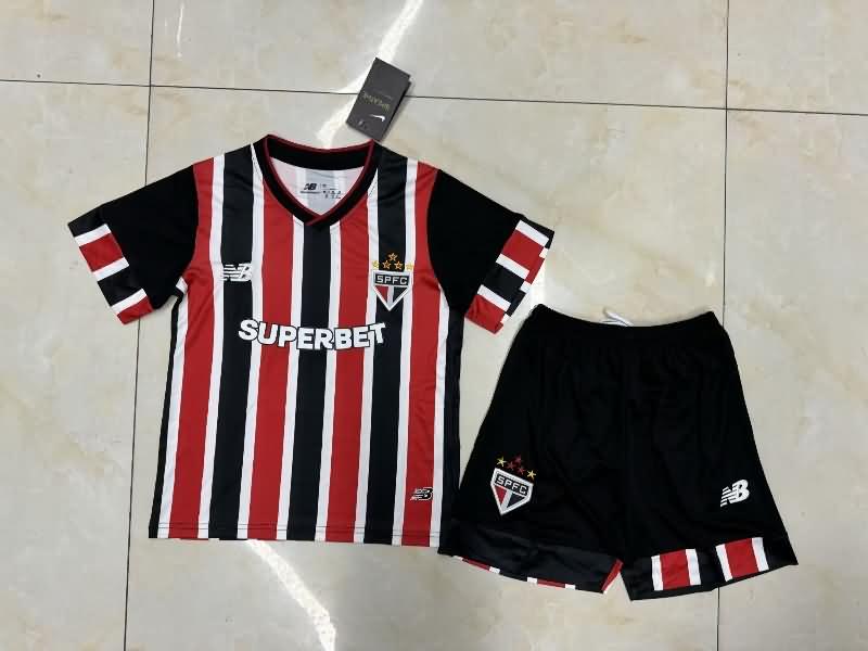 Kids Sao Paulo 2024 Away Soccer Jersey And Shorts