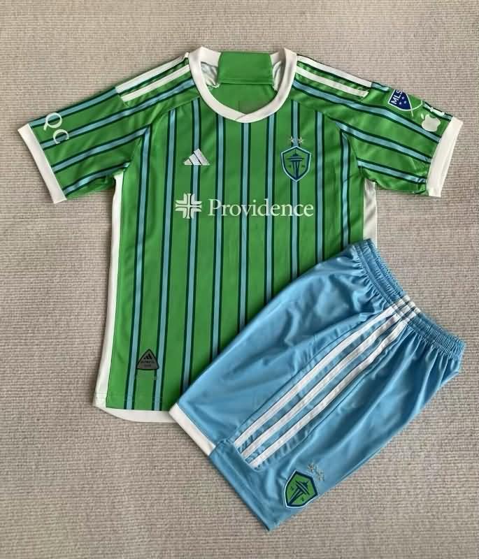 Kids Seattle Sounders 2024 Home Soccer Jersey And Shorts