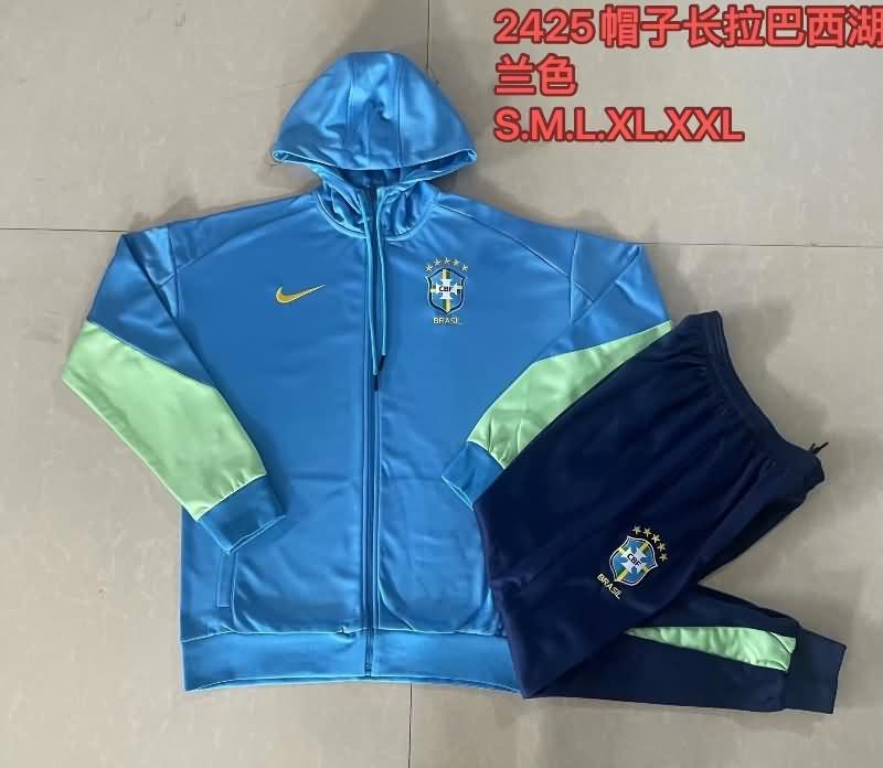 AAA Quality Brazil 2024 Blue Soccer Tracksuit 02
