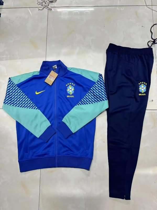 AAA Quality Brazil 2024 Blue Soccer Tracksuit 03