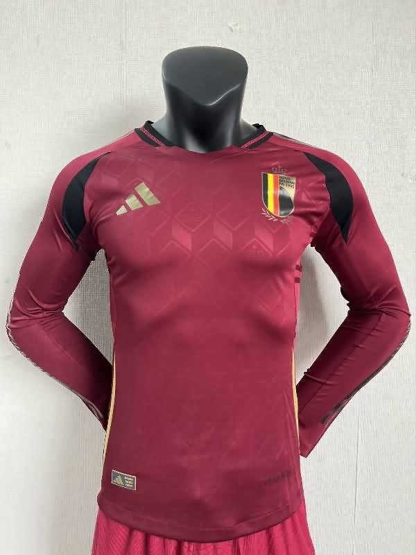 AAA Quality Belgium 2024 Home Long Sleeve Soccer Jersey (Player)