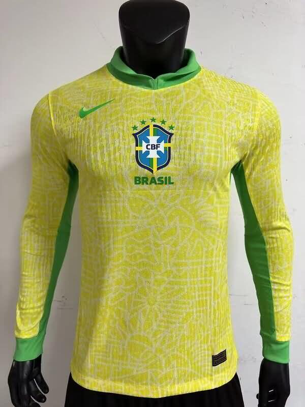 AAA Quality Brazil 2024 Copa America Home Long Sleeve Soccer Jersey (Player)