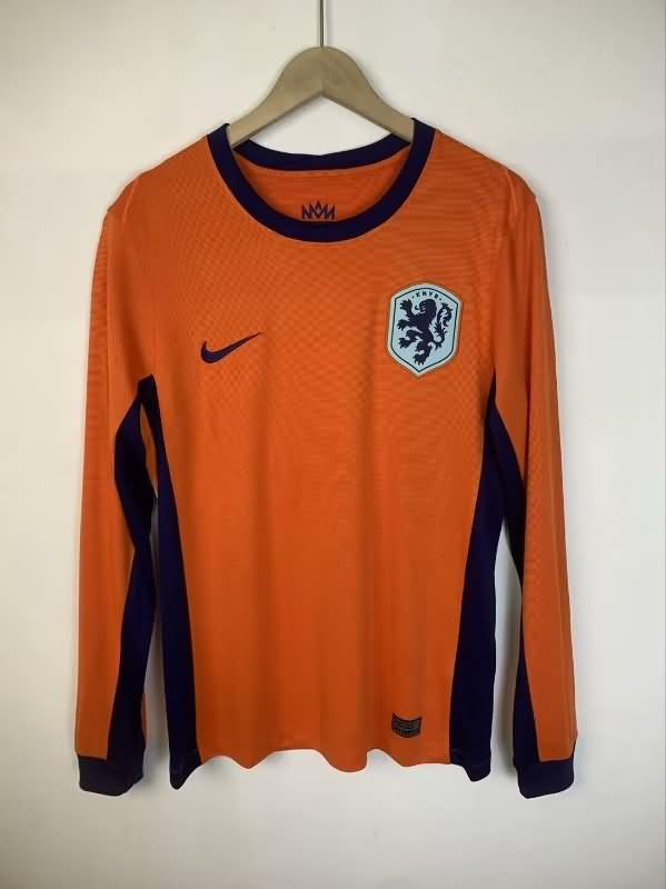 AAA Quality Netherlands 2024 Home Long Sleeve Soccer Jersey