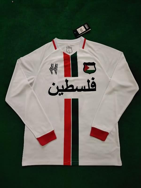 AAA Quality Palestine 2023/24 White Long Sleeve Soccer Jersey