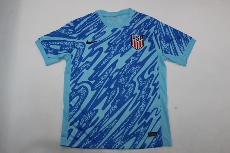 AAA Quality USA 2024 Goalkeeper Blue Soccer Jersey