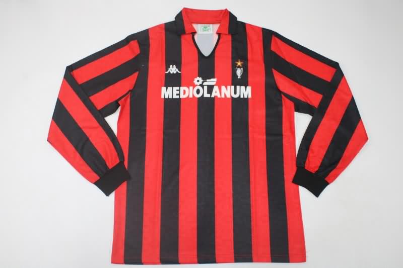 AAA Quality AC Milan 1989/90 Home Long Sleeve Retro Soccer Jersey