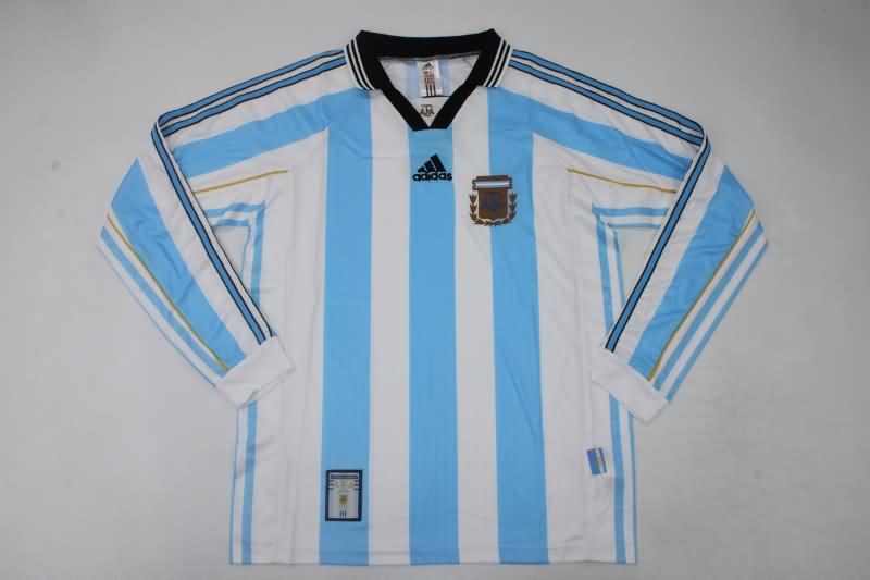 AAA Quality Argentina 1998 Home Long Sleeve Retro Soccer Jersey
