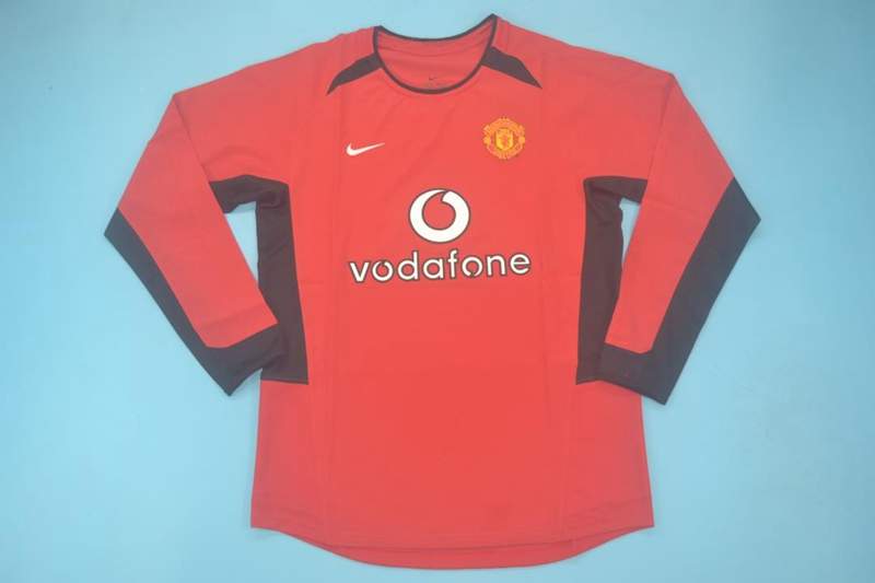 AAA Quality Manchester United 2002/04 Home Long Sleeve Retro Soccer Jersey