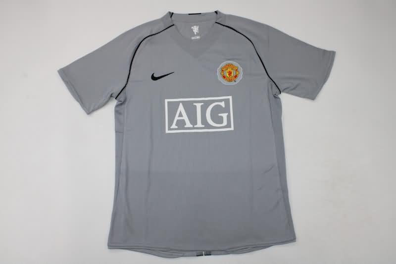 AAA Quality Manchester United 2007/08 Goalkeeper Grey Retro Soccer Jersey