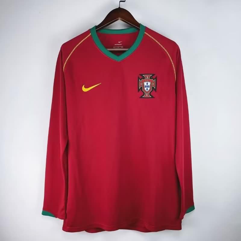 AAA Quality Portugal 2006/08 Home Long Sleeve Retro Soccer Jersey