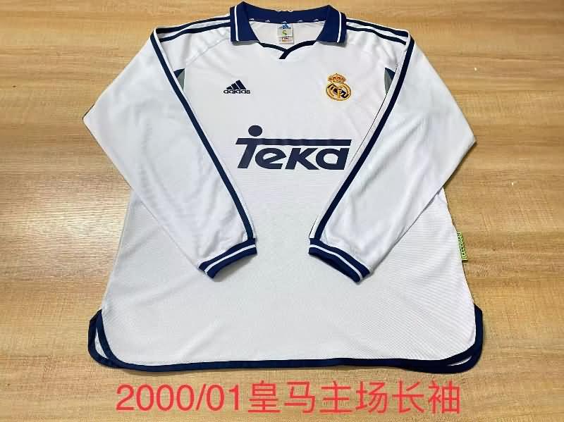 AAA Quality Real Madrid 2000/01 Home Retro Long Sleeve Soccer Jersey