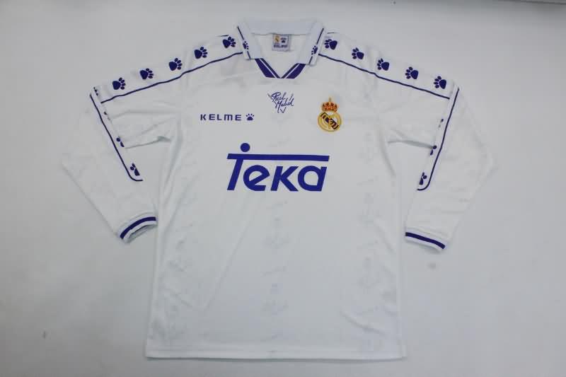 AAA Quality Real Madrid 1994/96 Home Retro Long Sleeve Soccer Jersey