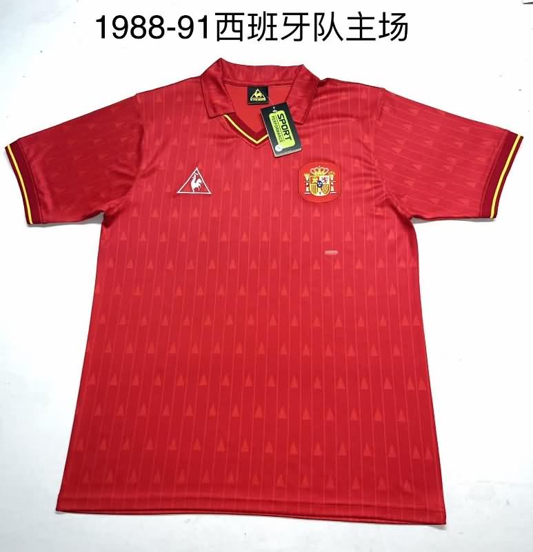 AAA Quality Spain 1988/91 Home Retro Soccer Jersey