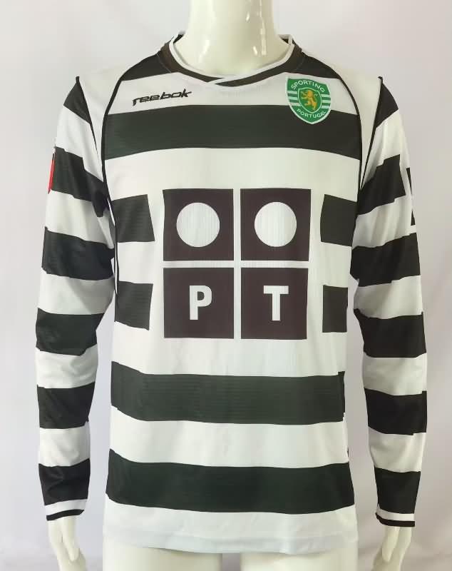 AAA Quality Sporting Lisbon 2001/02 Home Long Sleeve Retro Soccer Jersey